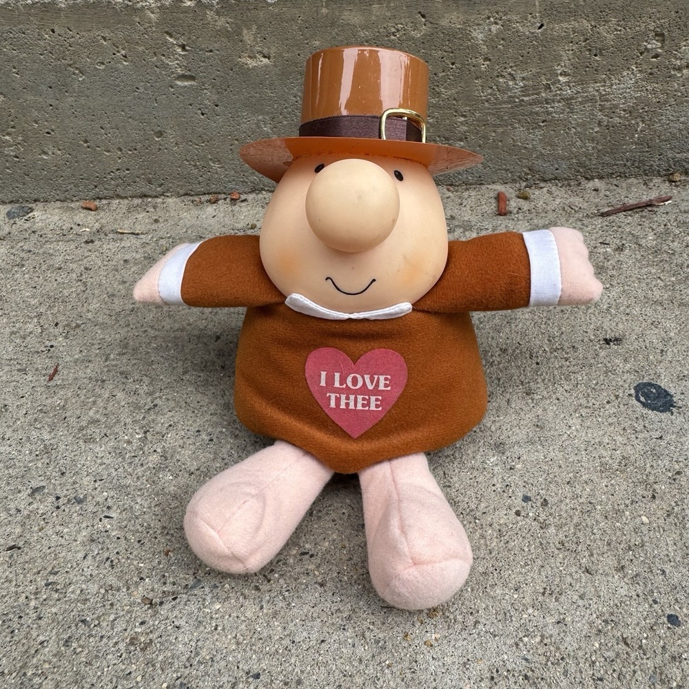 Vintage Ziggy 1990s Thanksgiving Pilgrim Hat I Love Thee Plush Toy Collectible
